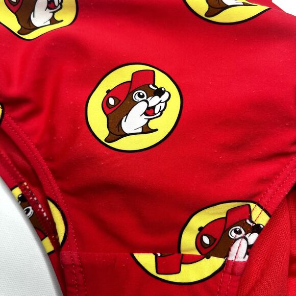 Buc-ee's Womens One-Piece Swimsuit Red w/ Beaver Logo size XS - Picture 5 of 6